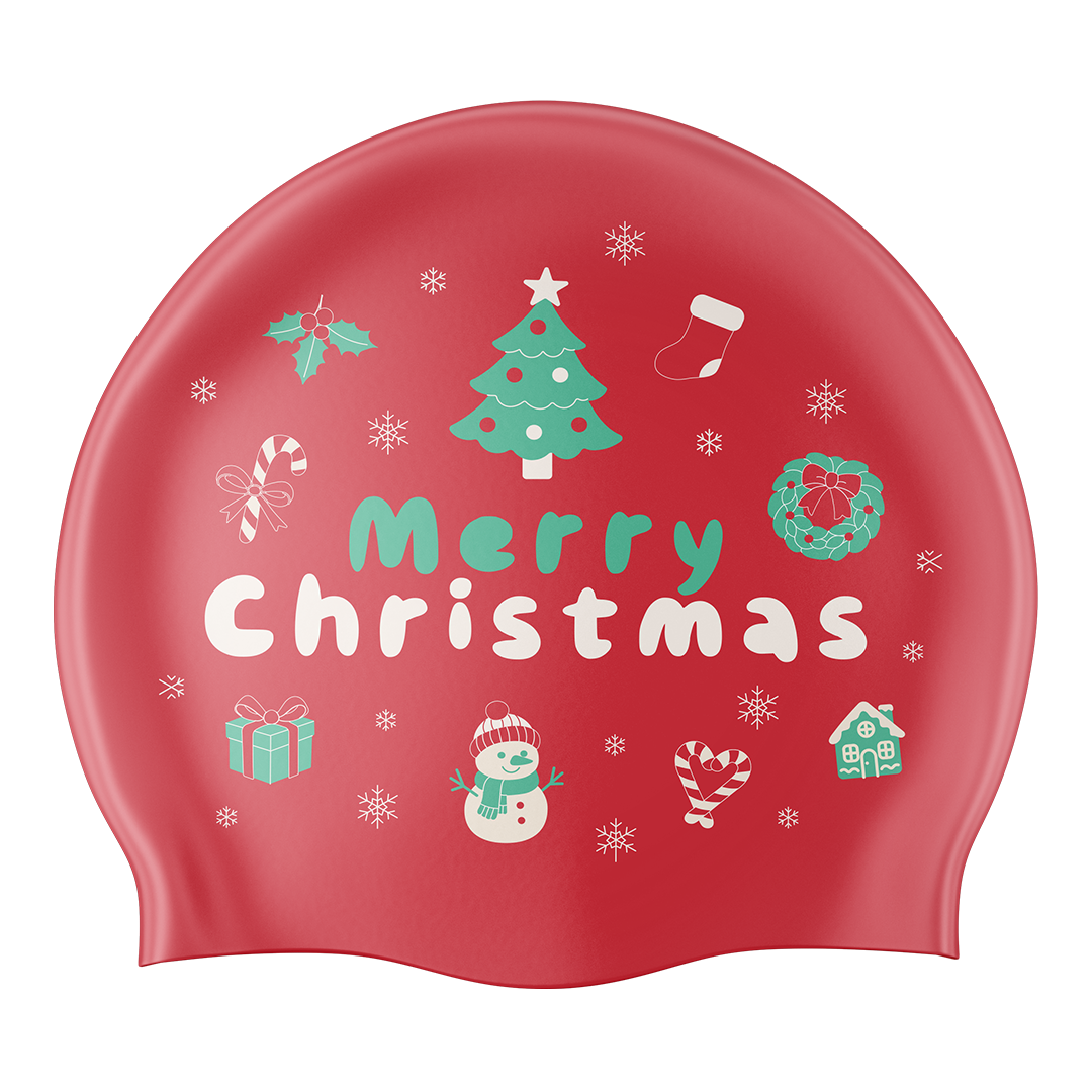Very Merry Christmas Swim Cap - Red