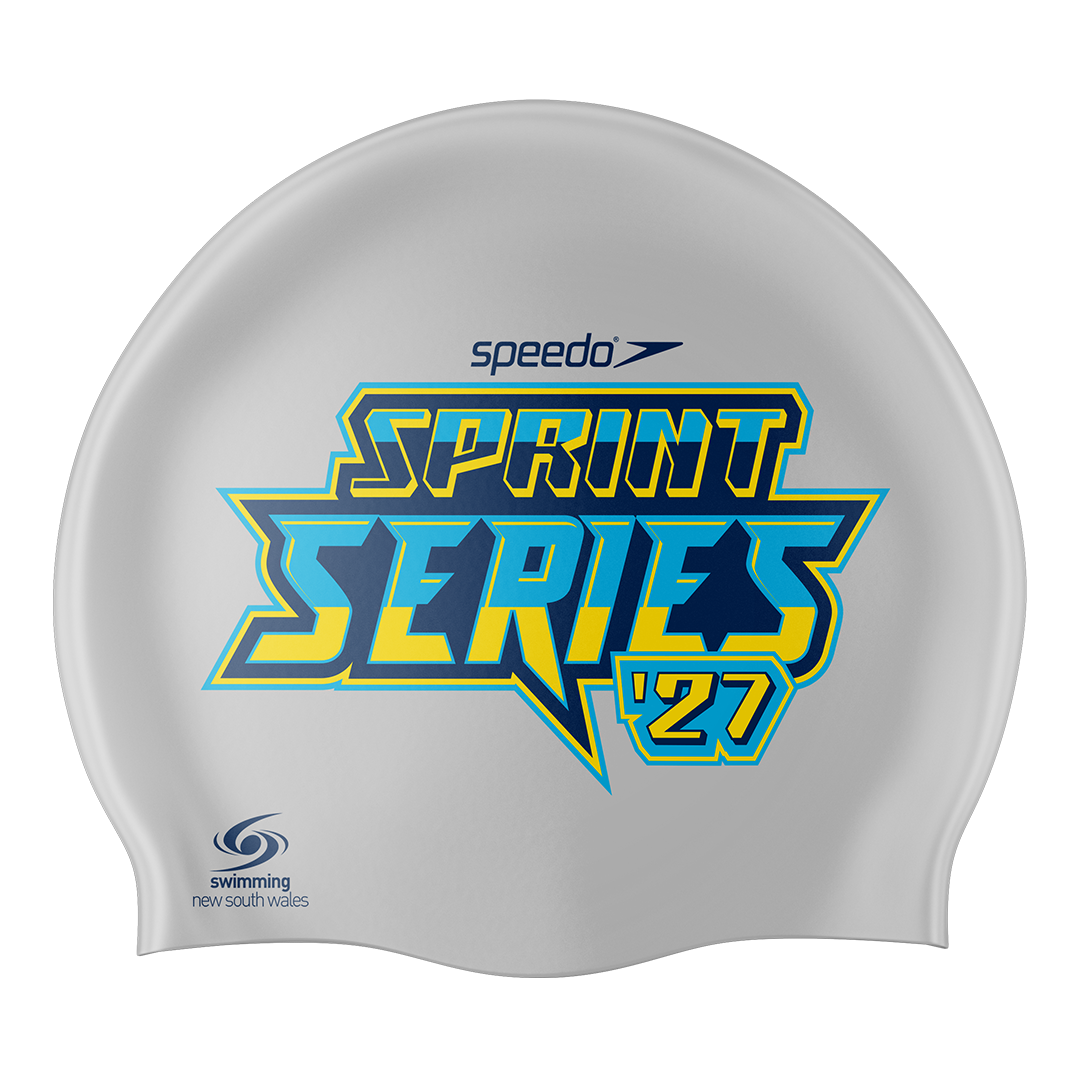 2027 SNSW Speedo Sprint Series Swim Cap - Silver
