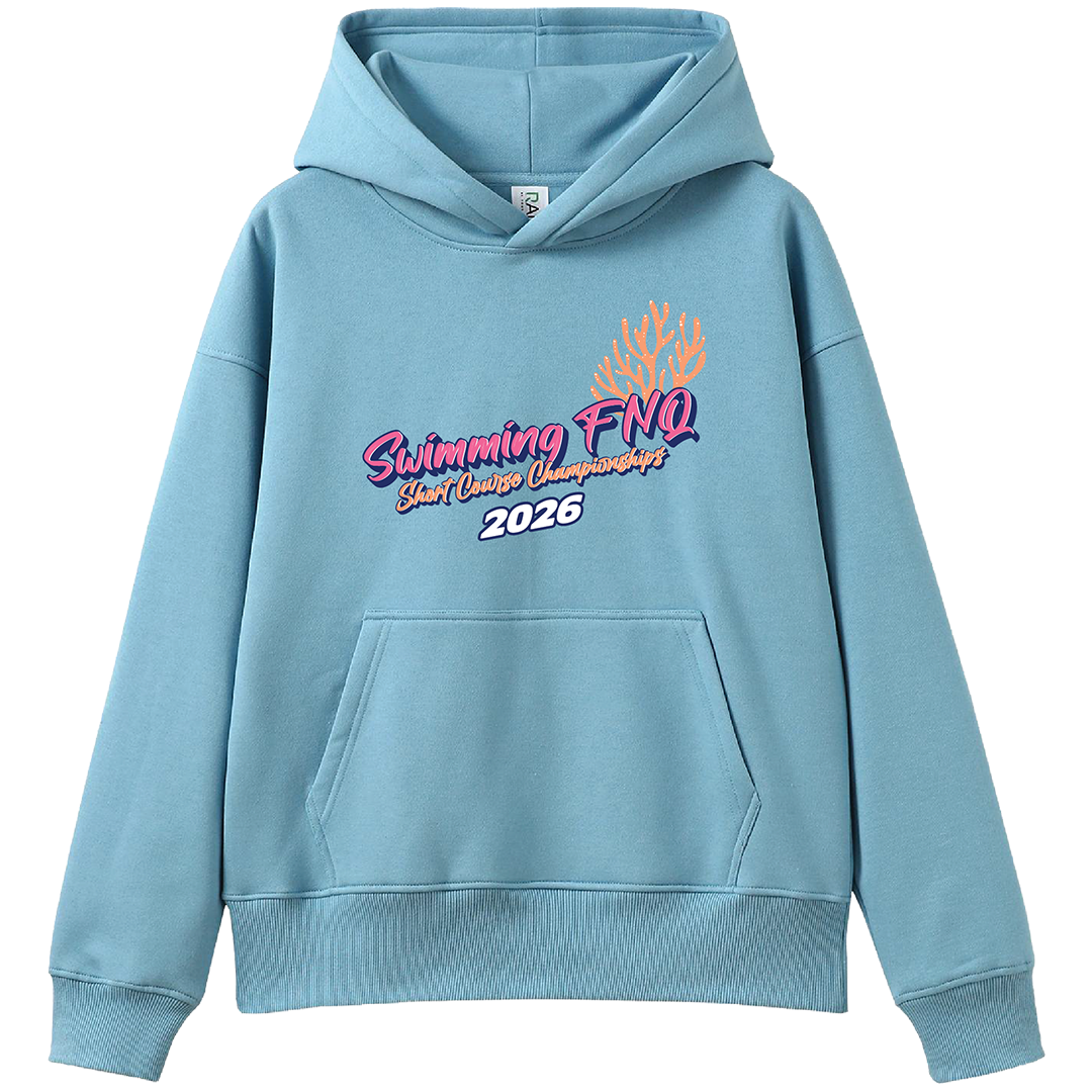 2026 Swimming FNQ Short Course Hoodie - Blue/Pink