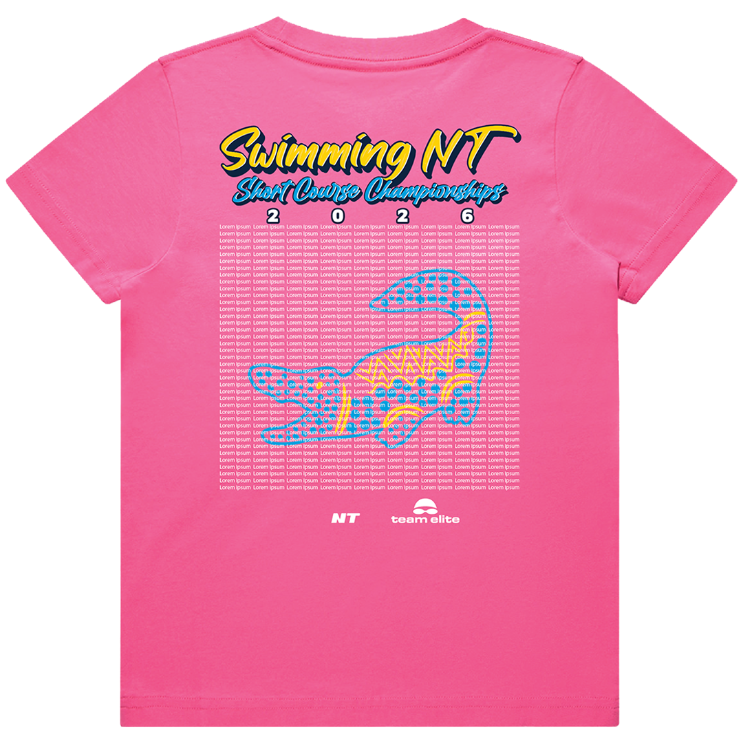 2026 Swimming NT SC Names T-Shirt - Pink