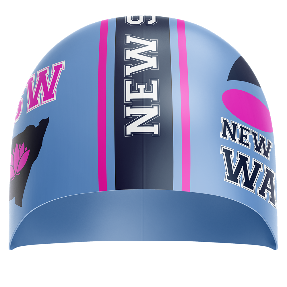 NSW Swim Cap - Blue/Pink