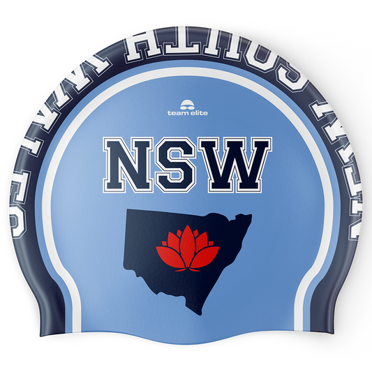 NSW Swim Cap - Blue/Red