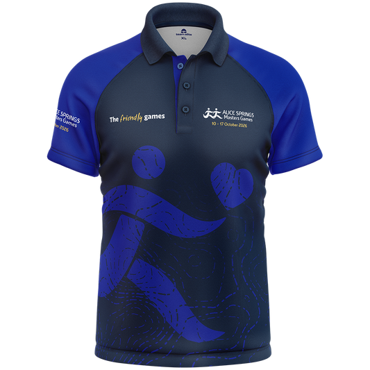 2026 ASMG Unisex Cool Dry Polo - Navy/Royal
