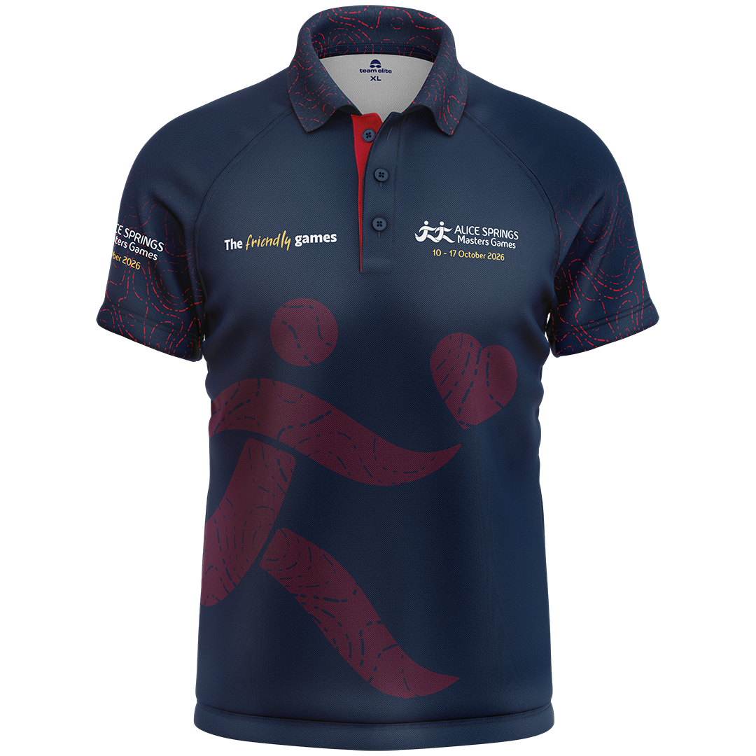 2026 ASMG Unisex Cool Dry Polo - Navy/Red