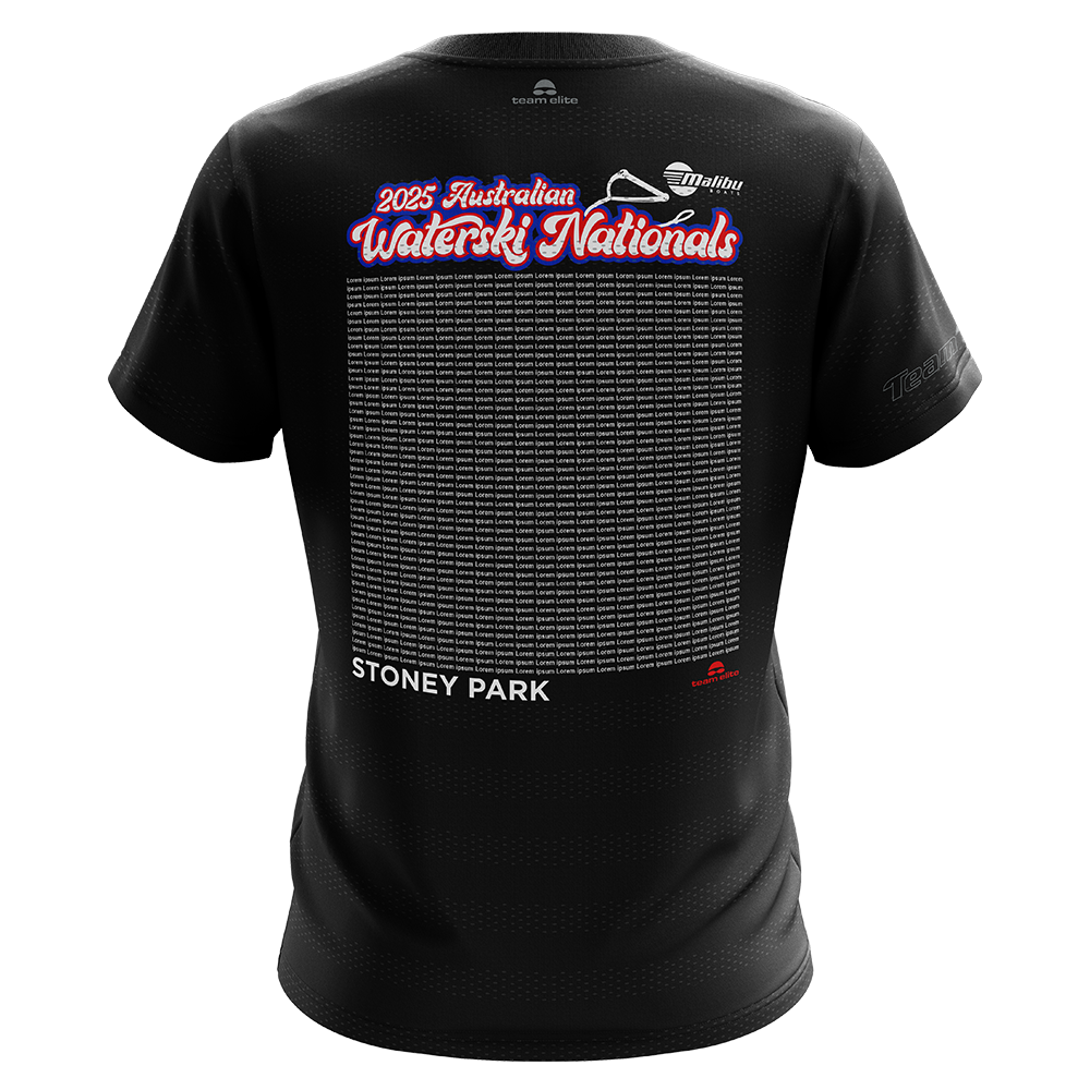 2025 Australian Waterski Nationals Sports Performance Tee - Black