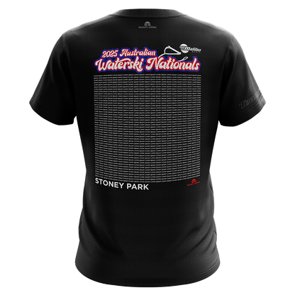 2025 Australian Waterski Nationals Sports Performance Tee - Black