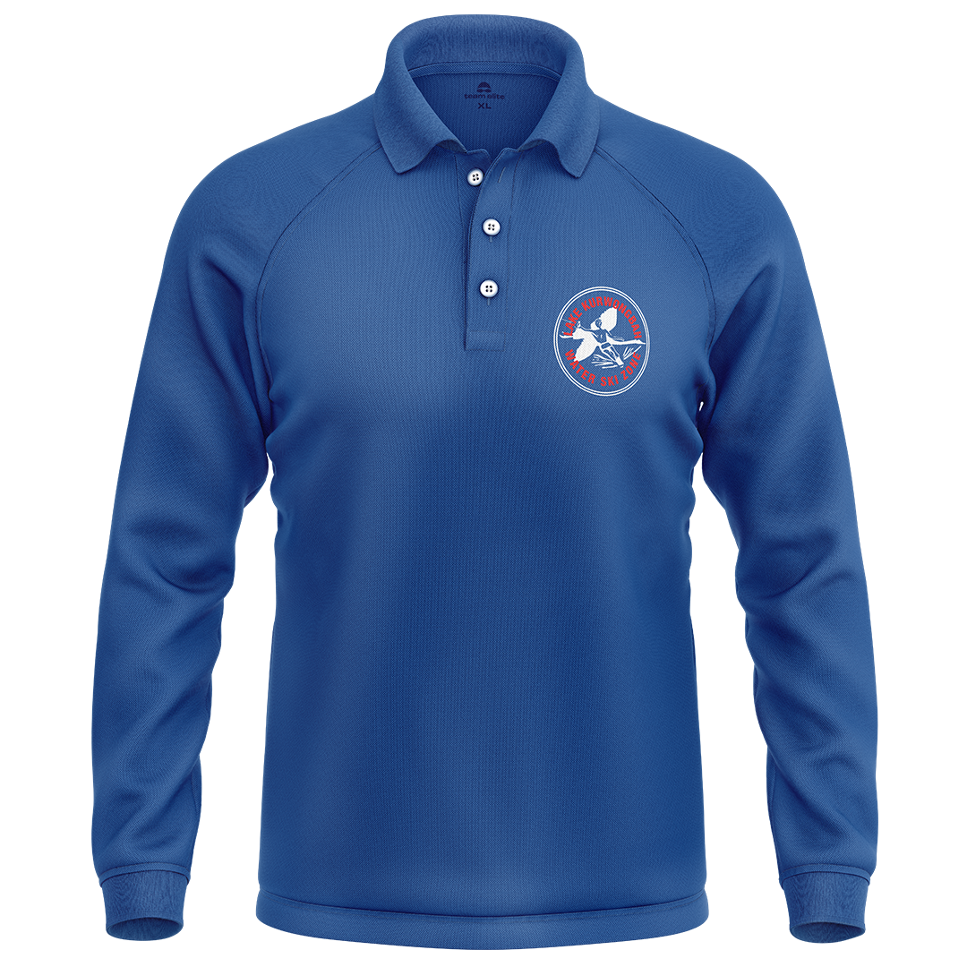 Lake Kurwongbah Long-sleeve Polo - Blue