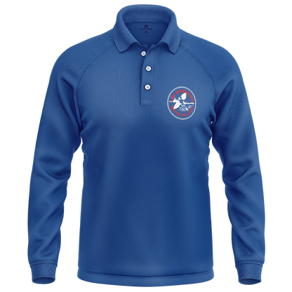 Lake Kurwongbah Long-sleeve Polo - Blue