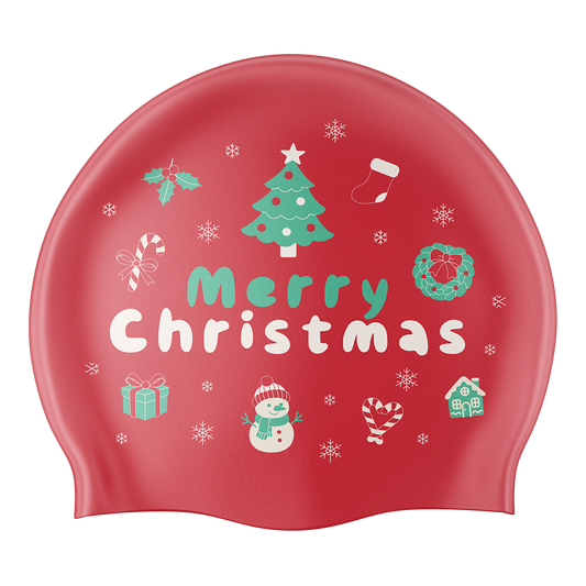 Very Merry Christmas Swim Cap - Red