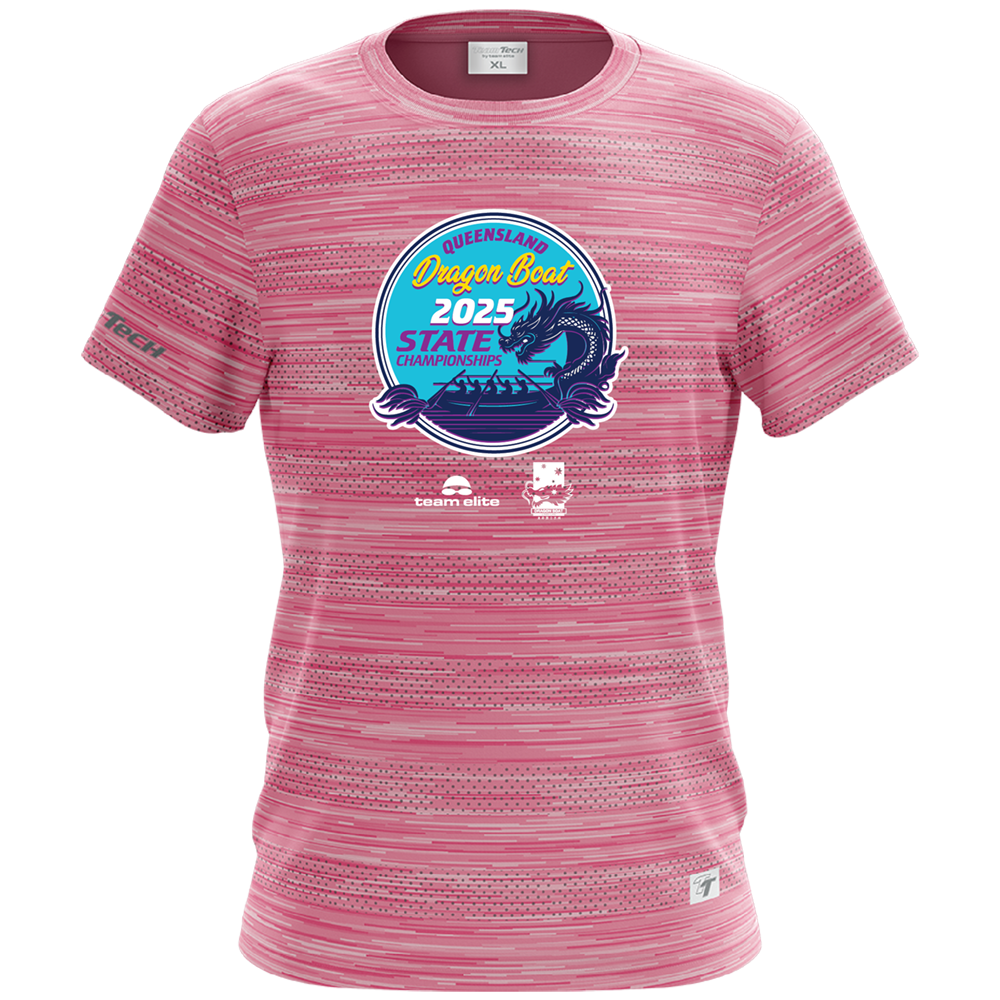 2025 DBQ TeamTech Performance Names Tee - Pink Marl