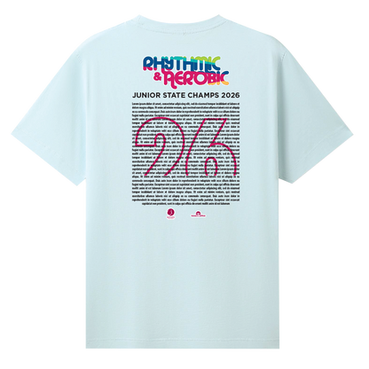2026 GQ Rhythmic & Aerobic State Names T-Shirt - Blue