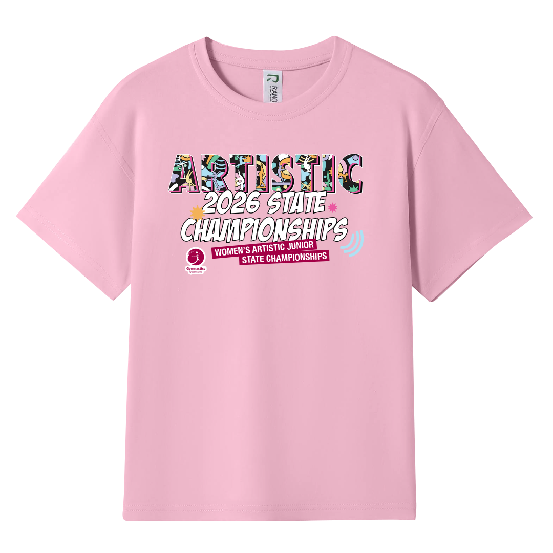 2026 WAG Junior State Championships Names T-Shirt - Pink