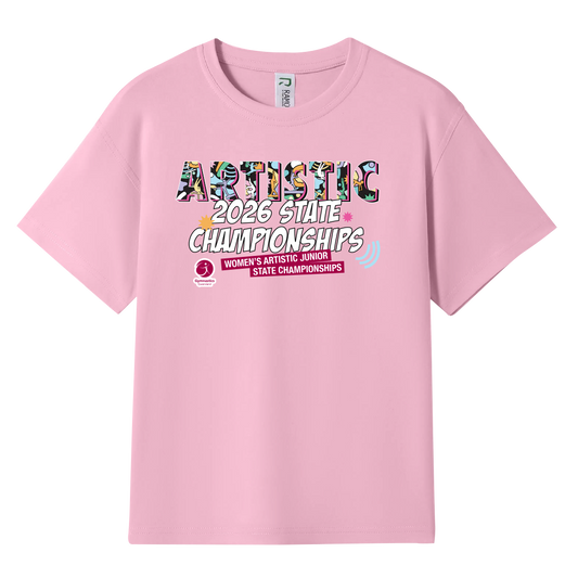 2026 WAG Junior State Championships Names T-Shirt - Pink