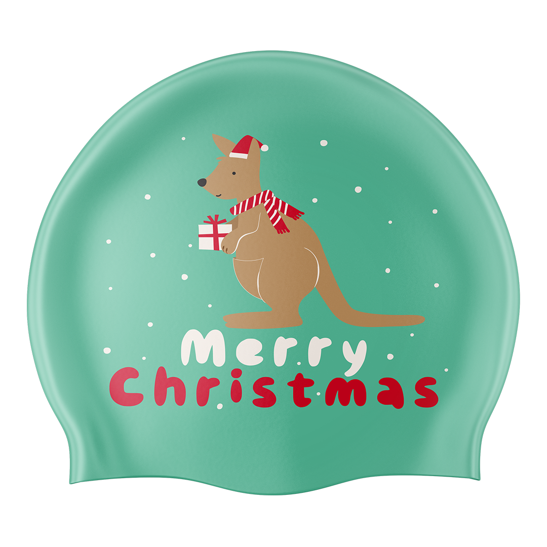 Aussie Christmas Swim Cap - Green