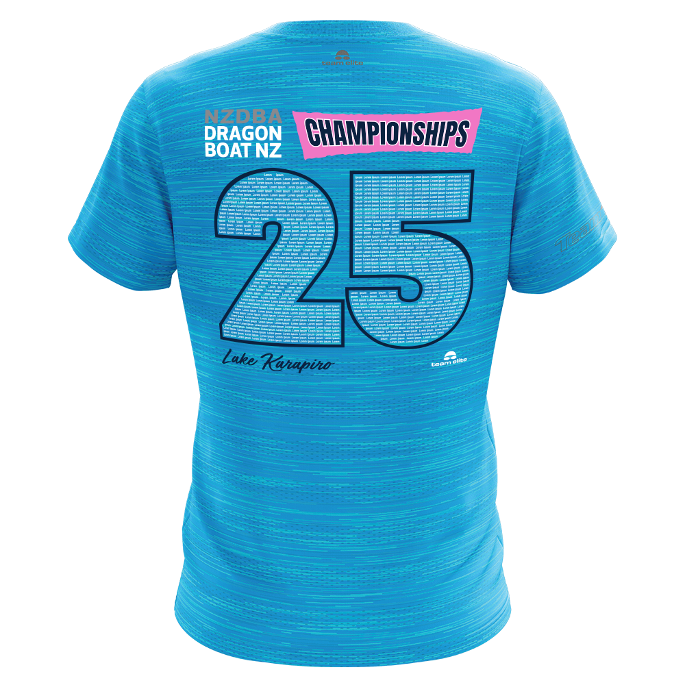 2025 NZDBA TeamTech Performance Names Tee - Aqua