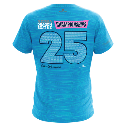 2025 NZDBA TeamTech Performance Names Tee - Aqua