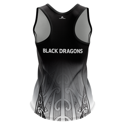 *NZDBA Black Dragons Racerback Singlet - Ladies
