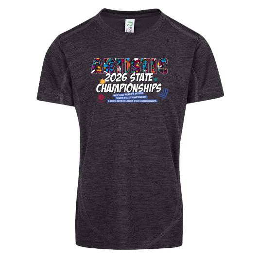 2026 GQ Artistic State Championship Names T-Shirt - Grey Marl