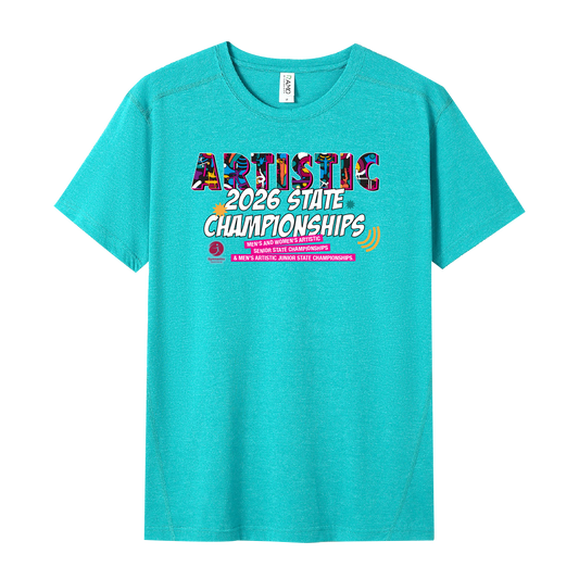 2026 GQ Artistic State Championship Names T-Shirt - Jade