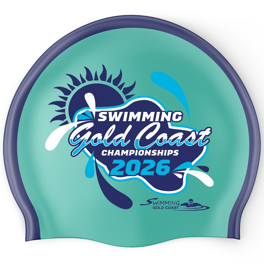 2026 Swimming Gold Coast Swim Cap - Teal/Blue