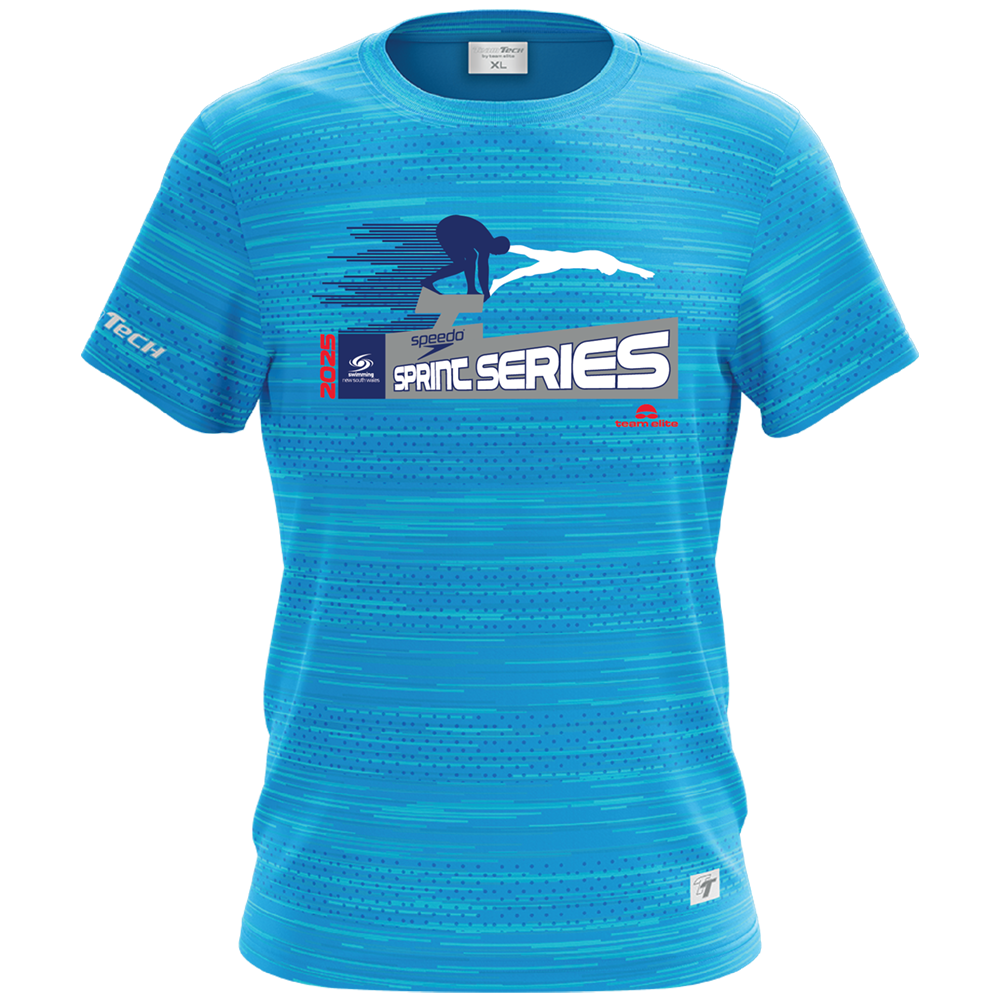 SNSW Speedo Sprint Series TeamTech Sports Performance Tee - Aqua