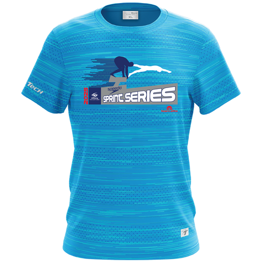 SNSW Speedo Sprint Series TeamTech Sports Performance Tee - Aqua