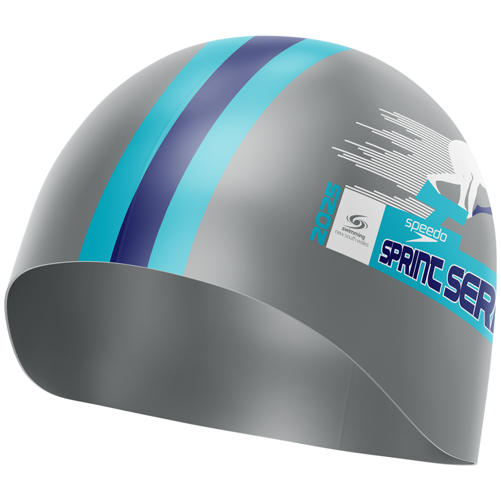 SNSW Speedo Sprint Series Swim Cap - Silver