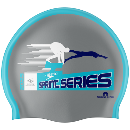 SNSW Speedo Sprint Series Swim Cap - Silver