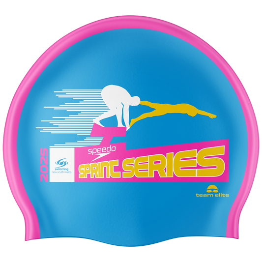 SNSW Speedo Sprint Series Swim Cap - Aqua