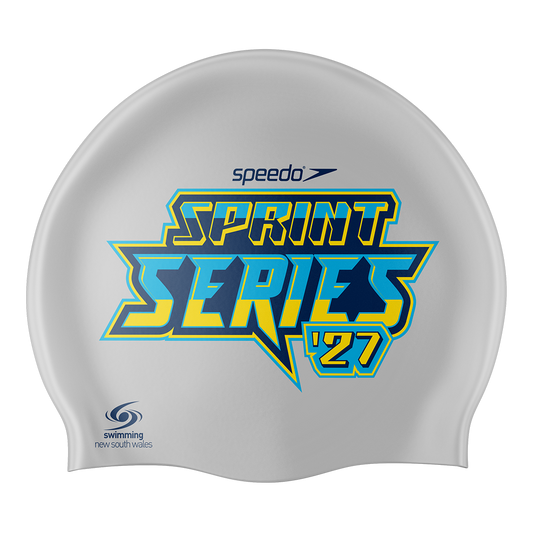 2027 SNSW Speedo Sprint Series Swim Cap - Silver