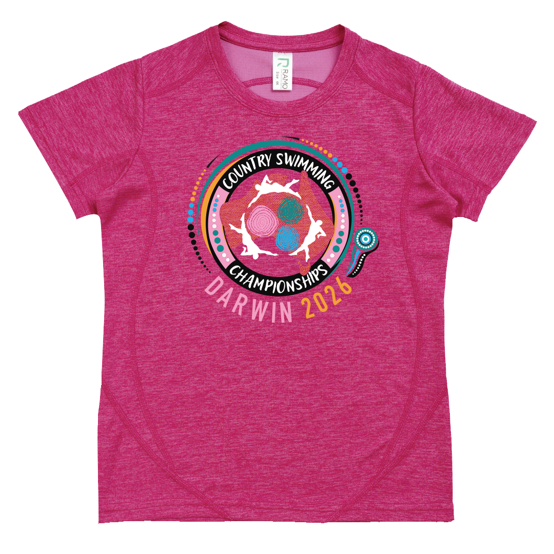 2026 Country Swimming Championships Names T-Shirt - Pink