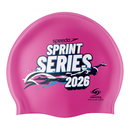 2026 SNSW Speedo Sprint Series Swim Cap - Pink