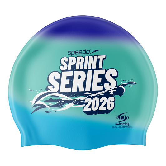 2026 SNSW Speedo Sprint Series Swim Cap - Tie Dye