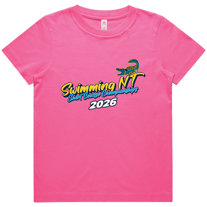 2026 Swimming NT SC Names T-Shirt - Pink
