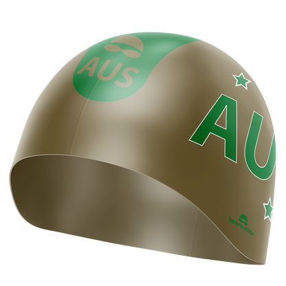 AUS Swim Cap - Gold/Green