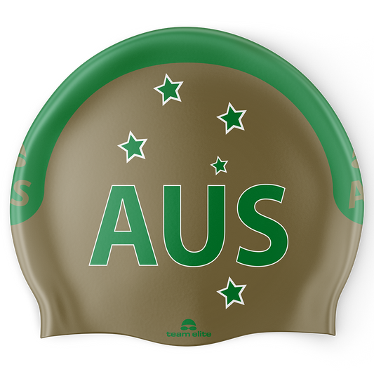 AUS Swim Cap - Gold/Green