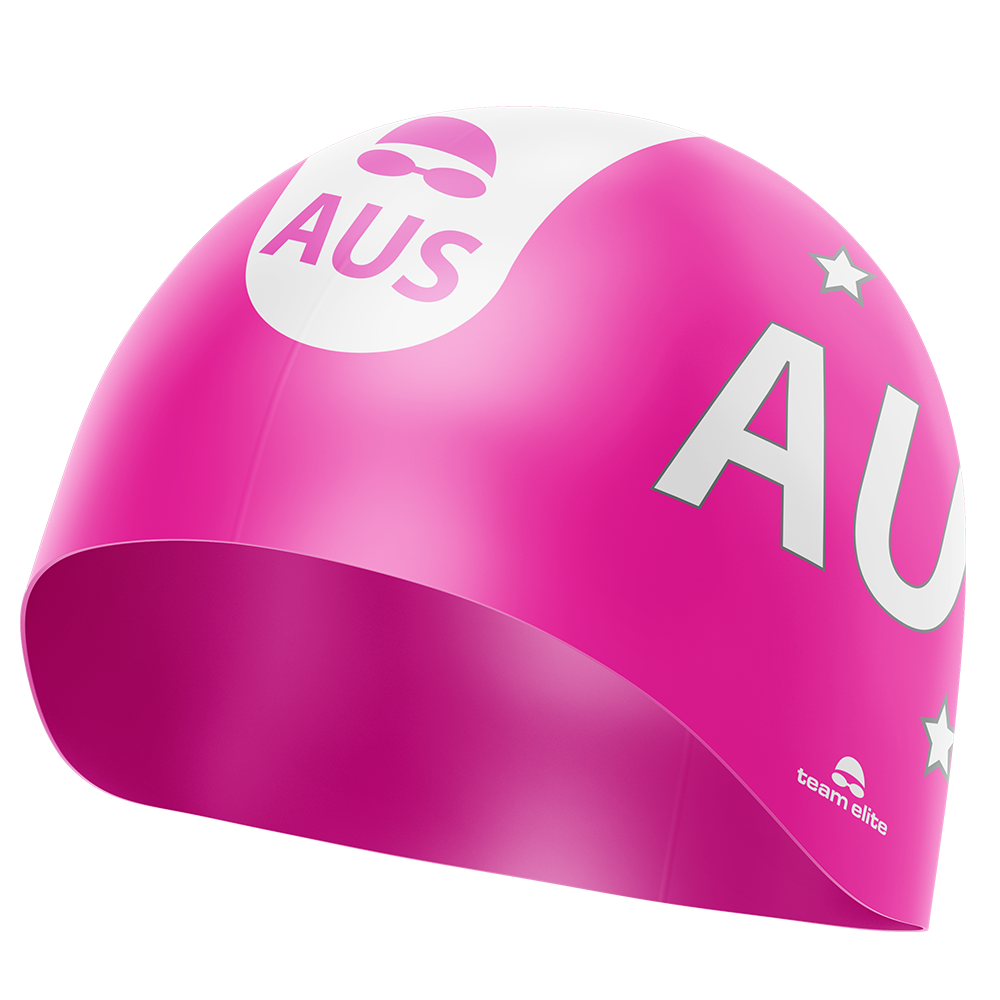 AUS Swim Cap - Pink/Silver