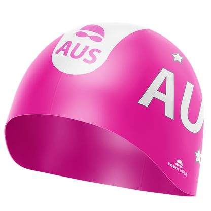 AUS Swim Cap - Pink/Silver