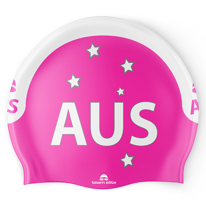 AUS Swim Cap - Pink/Silver